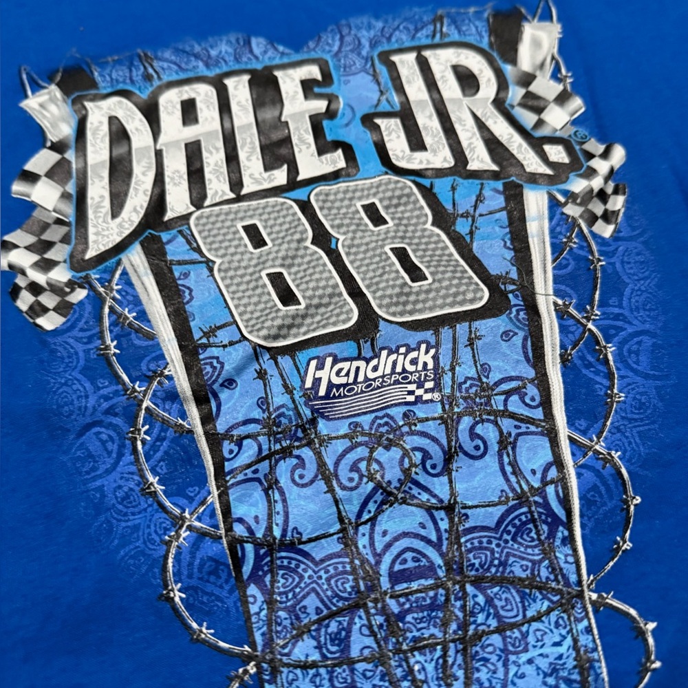 Nascar Women's Dale Jr #88 racing Blue Tee short sleeve size XL - Picture 5 of 9
